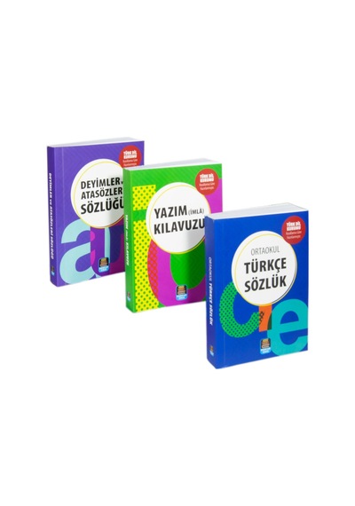 Ortaokul Türkçe Sözlük Atasözleri Ve Deyimler Sözlüğü Yazım İmla Kılavuzu 3'lü Set Tdk Onaylı