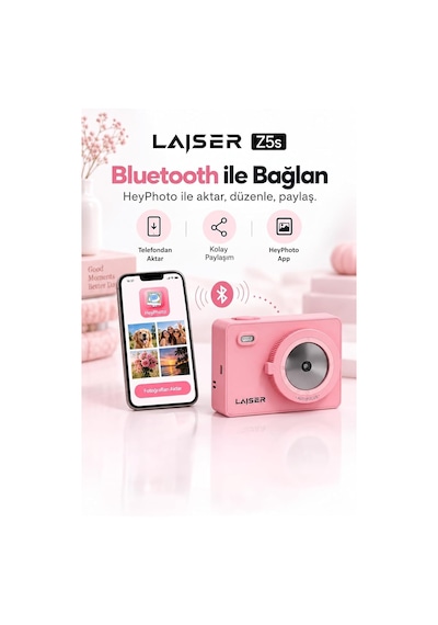 Z5s İnstant Kamera Ve Fotoğraf Yazıcısı - Şipşak Fotoğraf Makinesi - Pink