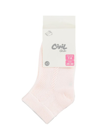 Civil Girls Basic Soft 3'lü 3-11 Yaş Kız Çocuk Patik Çorap Standart