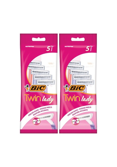 Twin Lady Sensitive Shaver 5'li Kadın Tıraş Bıçağı, 2 Bıçaklı Kullan At Tıraş Bıçağı, 2 Paslanmaz Çelik Bıçak 2li Paket