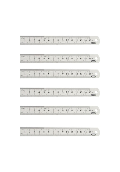 Mas 2328 Çelik Cetvel 15 Cm - 6 Adet