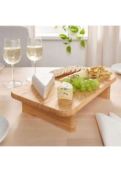 Bambu Ayak Destekli Kesme Tahtası 35x22 Cm Meridyendukkan Sunum Gereçleri Çok Renkli