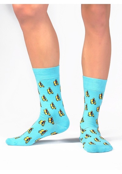 Ozzy Socks Moto Desenli Çorap Turkuaz