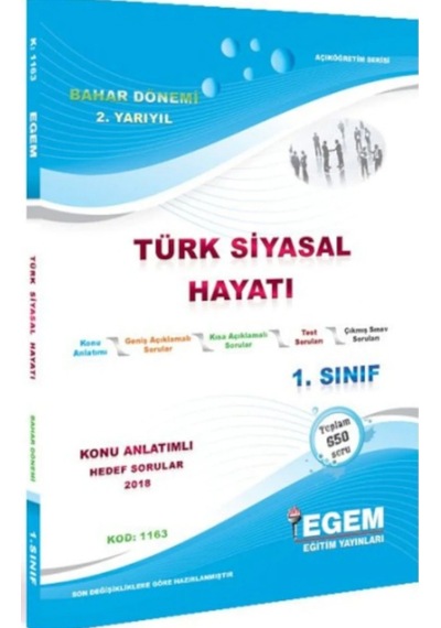 Aöf Türk Siyasal Hayatı Konu Anlatımlı Soru Bankası