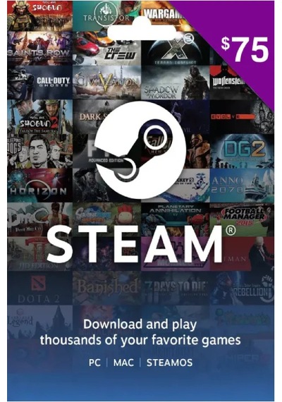 Hemenoyun Steam Gift Card 75 Usd Dolar Cüzdan Kodu