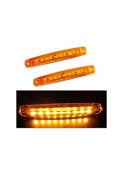 Ahmet Otomotiv 10 Adet 9 Ledli Parmak Led Lamba Sarı 12V-24V