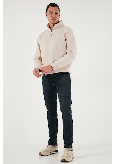 Buratti Pamuklu Slim Fit Yüksek Bel Dar Paça Jeans Erkek Kot Pantolon 3300C45Tokyo Mavi