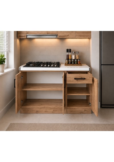 Lark Mutfak 3 Kapaklı 1 Çekmeceli Mutfak Alt Modül 100 Cm - Çok Amaçlı Dolap -beyaz Laminat Tezgah Dahil Atlantik Çam Lark Mutfak 3 Kapaklı 1 Çekmeceli Mutfak Alt Modül 100 Cm - Çok Amaçlı Dolap -beyaz Laminat Tezgah Dahil Atlantik Çam