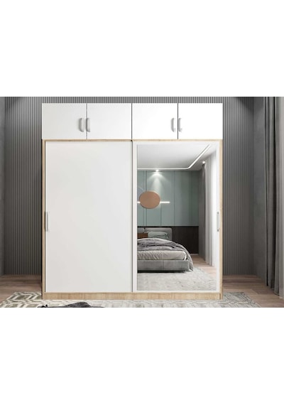 Porta Sürgü Kapaklı Dolap Gardırop Yüklüklü Mb 180cm Montaj Dahil