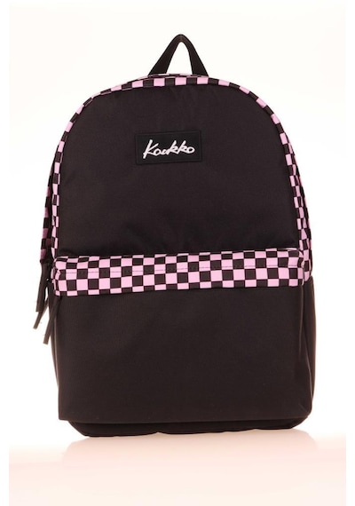 Kaukko Basic Colors Okul Sırt Çantası Pembe Check K1631