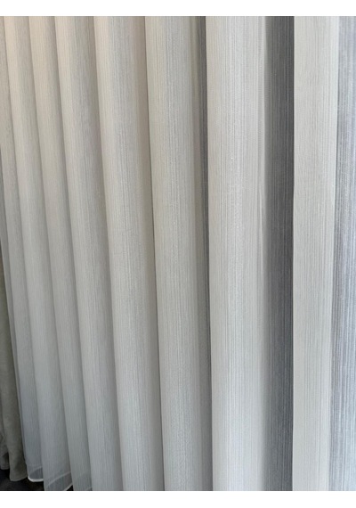 Simli Bambu 1-2 Seyrek Pile Tül Perde, Kırışmaz Ütü İstemez Gramajlı Simli Bambu Tül Perde Kırık Beyaz
