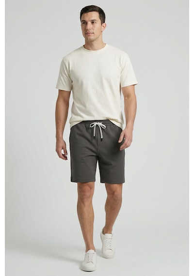 Tommy Life Haki Standart Fit Basic Arka Cepli Erkek Şort - 88314
