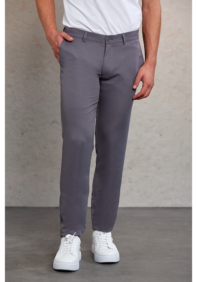 Hatemoğlu Gri D. Slim Fit Desenli Yandan Cep Kanvas Pantolon Gri Hatemoğlu Gri D. Slim Fit Desenli Yandan Cep Kanvas Pantolon Gri