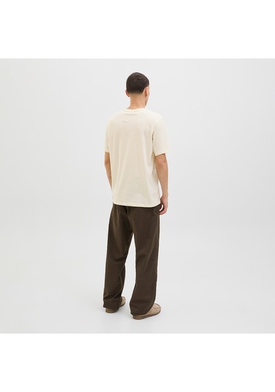 Jack & Jones Jack&jones Relax Erkek Ekru Bisiklet Yaka Tişört Ekru
