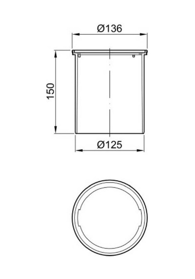 Aco - Easyflow Üst Başlık Çap 136mm, Izgarasız - 5141.46.00