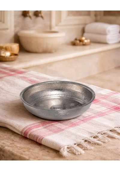 Hamam Tası, Zamak Metal, Geleneksel Banyo Aksesuarı Beyaz Diğer