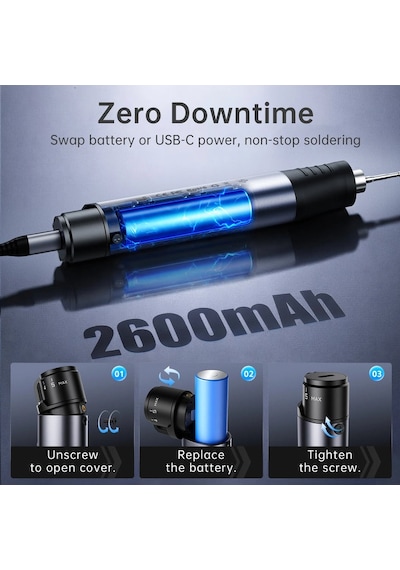 Fnırsı Hs-03 Kablosuz Şarjlı Kalem Havya 2600mah Değiştirilebilir Pil, 100-450 C
