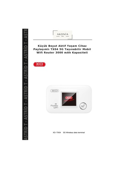 Küçük Boyut Aktif Yaşam Cihaz Paylaşımlı Tx04 5g Taşınabilir Mobil Wifi Router 3000 Mah Kapasiteli