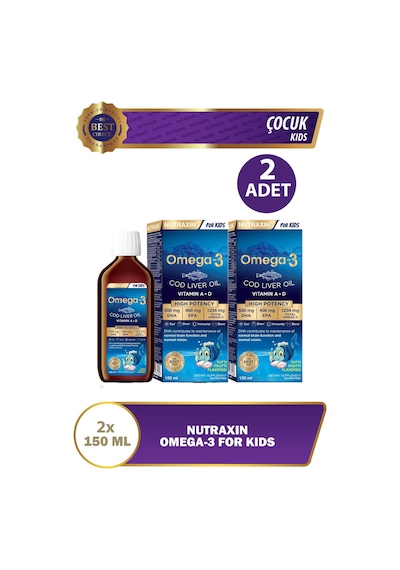 Nutraxin Omega 3 Şurup Karışık Meyve Aromalı 150 Ml 2 Adet