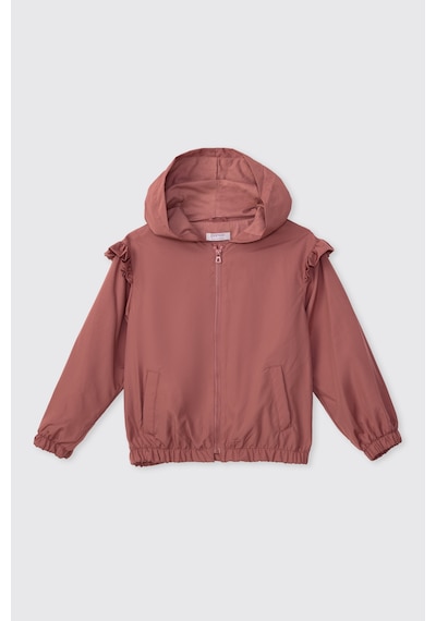 Panço Kız Çocuk Kapüşonlu Pembe Yağmurluk 2621gk33001