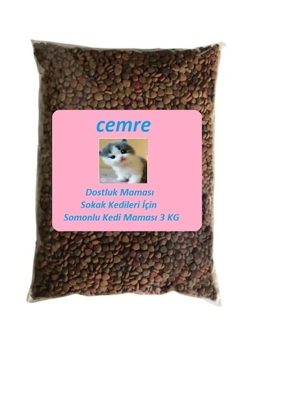 Cemre Dostluk Maması Sokak Kedileri İçin Somonlu Kedi Maması 3 Kg