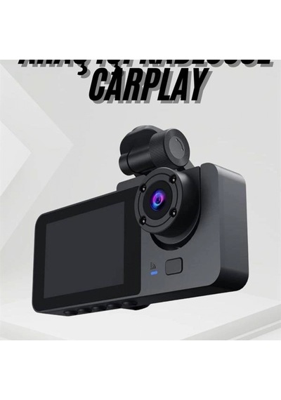 3 Kameralı 2 İnç Ips Ekranlı 1080p Araç İçi Kamera Sürüş Kamerası Carplay