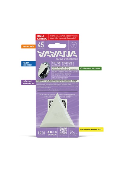 Vavana Araba Klima Kokusu 3'lü Set - Trio Oto Kokusu Bpa & Sıvı İçermez 45 Gün Etkili Set 4
