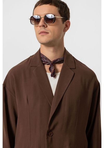 Antioch Oversize Astarsız Erkek Blazer Ceket Kahve