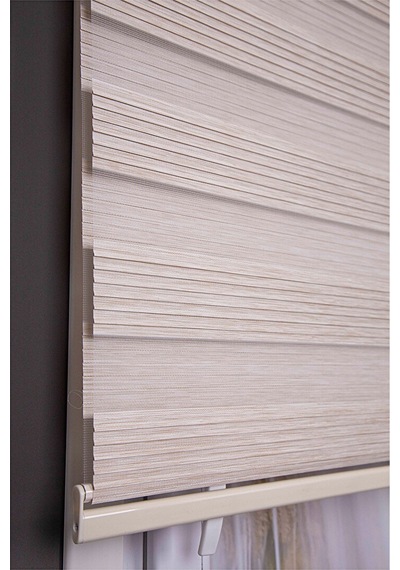 Oba Perde Bambu Pileli Zebra Perde Beyaz 160 x 190
