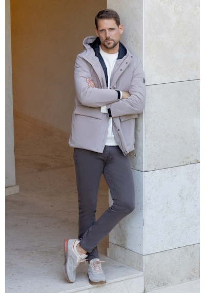 Morven Erkek Gri Polyester Çıtçıtlı Kapüşonlu Mont 25ks024009100 Gri Gri