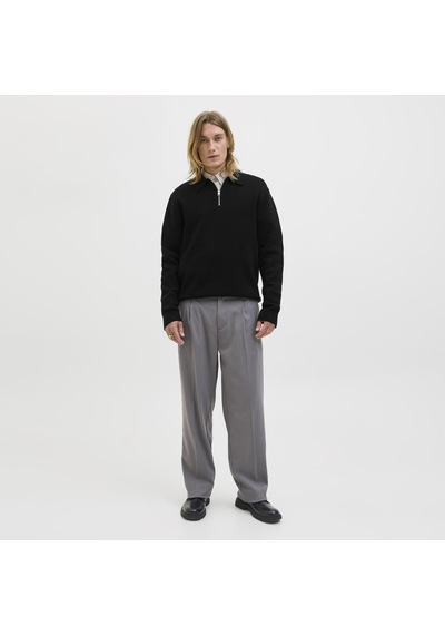 Jack & Jones Erkek Relaxed Fit Polo Yaka Triko Üst - Milano - 12281743 Siyah