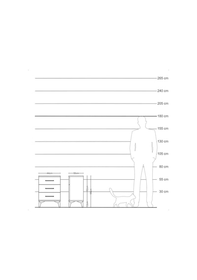 Arges Komodin 3 Çekmeceli 44x30x64 Çam-çam Çam