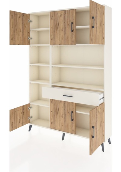 Arges Dolap 10 Raflı Tek Çekmeceli 6 Kapaklı 132x30x195 Aytaş... Aytaşı Arges Dolap 10 Raflı Tek Çekmeceli 6 Kapaklı 132x30x195 Aytaş... Aytaşı
