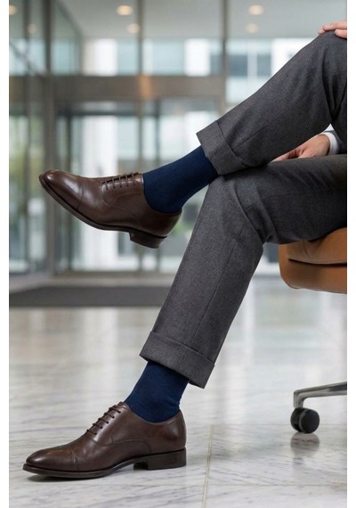Socketta 3'lü Lacivert Erkek Business Pamuk Dikişsiz Esnek Soket Çorap - Premium Lacivert Socketta 3'lü Lacivert Erkek Business Pamuk Dikişsiz Esnek Soket Çorap - Premium Lacivert