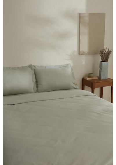 Karaca Home Jemma 120 Tel %100 Pamuk Saten Çift Kişilik Nevresim Takımı Yeşil Yeşil