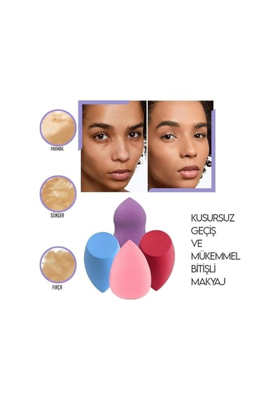Tr Makyaj Süngeri Seti, Göz Farı Uygulama Çubuğu 10'lu, Latex,free Beauty Blender Süngerleri, Çift Taraflı Aplik