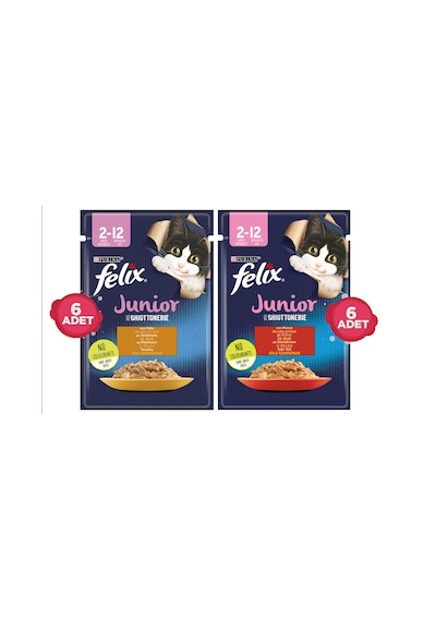 Purina Felix Tavuklu + Sığır Etli Pouch Yavru Kedi Maması 12 x 85 G