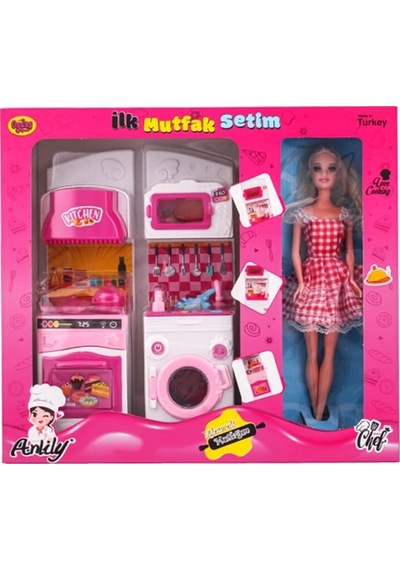 İlk Mutfak Setim İkili Set Bebekli-Fırın ve Çamaşır Makinesi