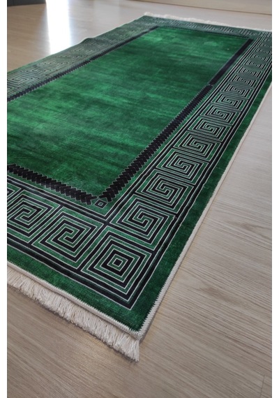 Bambu Yeşil Mutfak Halısı Dekoratif Salon Halısı