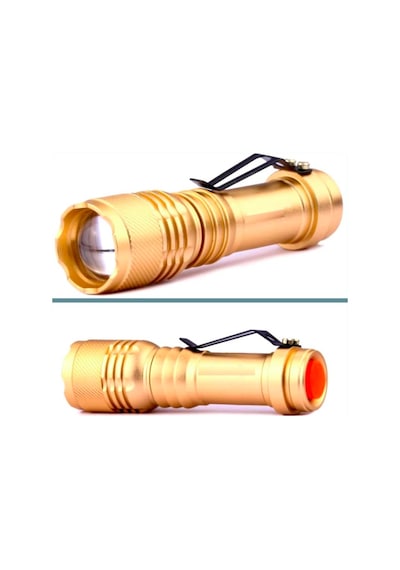 Omeniv Gold El Feneri 6000 Lümen Zoom Deprem Av Outdoor Kamp Altın