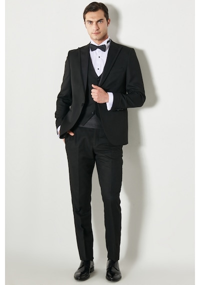 Ac&Co / Altınyıldız Classics Slim Fit Desenli Klasik Smokin Takım Siyah (538463578)