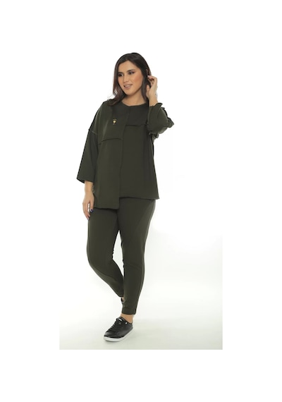 Lady Majestic Cotton 1. Kalite Büyük Beden Özel Tasarım Eşofman Takımı Haki