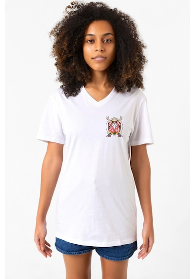 Dragon Ball Z Anime Roshi Kame Beyaz Kadın V Yaka Tshirt Beyaz