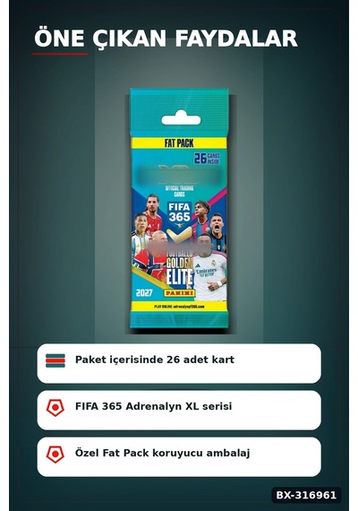 Panini Fıfa 365 Futbolcu Kartları Fat Pack 26 Kart İçeren Paket Bx-316961