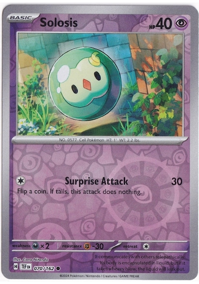 Solosis Reverse Holo 070/162 - Temporal Forces - Pokemon Kartı Mint