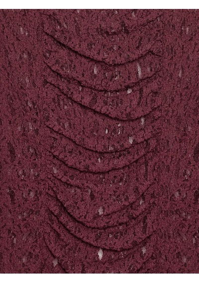 Dilvin 21202 Dantel Detaylı Kolsuz Top-bordo
