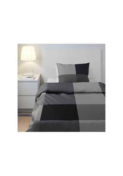 Ikea Brunkrıssla Tek Kişilik Nevresim Seti, Siyah, 150x200/50x60 Cm