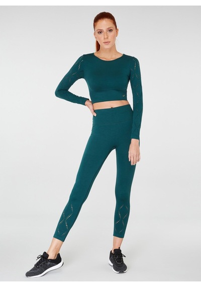 Jerf Naples Uzun Kol Crop Top Econyl Yeşil