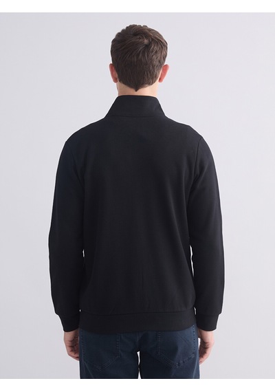 LC Waikiki Lc Waıkıkı Siyah Dik Yaka Erkek Fermuarlı Sweatshirt
