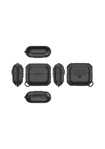 Apple AirPods Uyumlu 3. Nesil Zore Airbag 16 Silikon 1-1 Su Geçirmez Kılıf Siyah